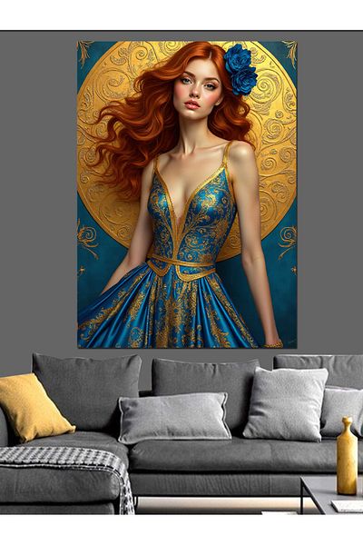 Tablomega Ținută de aur Elegantă Pânză decorativă - Lemn MDF