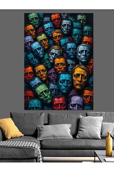 Tablomega Fete Colorate Pânză Decorativă - Lemn MDF Pictat