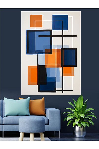 Tablomega Pânză decorativă cu compoziție de forme abstracte - pictură din lemn MDF