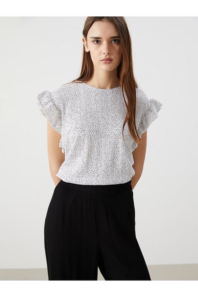 LC Waikiki Damenbluse mit Rundhalsausschnitt und Muster