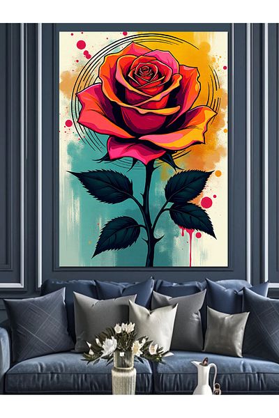 Tablomega Pânză decorativă Red Rose Art - Lemn MDF