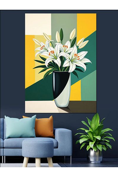 Tablomega Canvi Decorativi Alb Lelucute Rafinate - Tablou din Lemn MDF