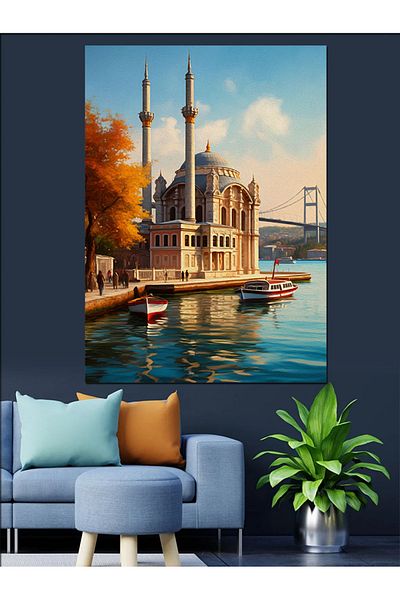 Tablomega Desen Moscheea Bosforului Pânză Decorativă - Lemn MDF