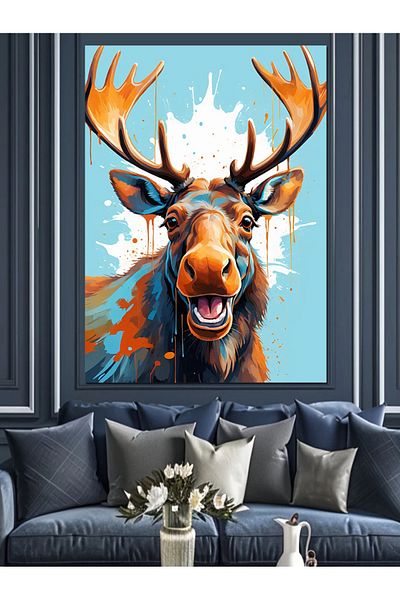 Tablomega Pânză decorativă Smile Deer Look - Lemn MDF