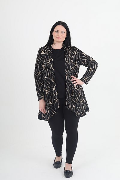 GNR Glitter Patterned Large Size Combed Cotton Cardigan Inside and Outside Set