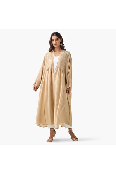 Iconic Embellished Longline Shrug with Long Sleeves