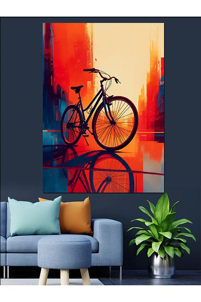 Tablomega Pânză decorativă pentru biciclete reflectate - MDF Lemn