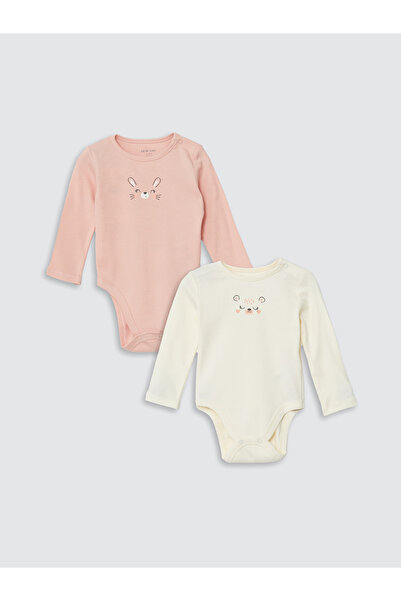 LC Waikiki Bisiklet Yaka Kız Bebek Çıtçıtlı Body 2'li