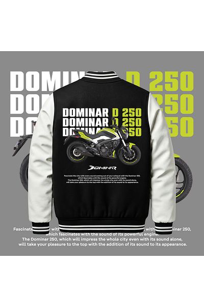 Edizen Bajaj Dominar 250 Premium Bomber College Jacket Unisex Oversize 100% βαμβάκι