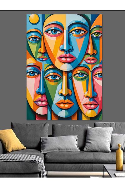 Tablomega Pânză decorativă cu desen abstract de mai multe fețe - pictură din lemn MDF
