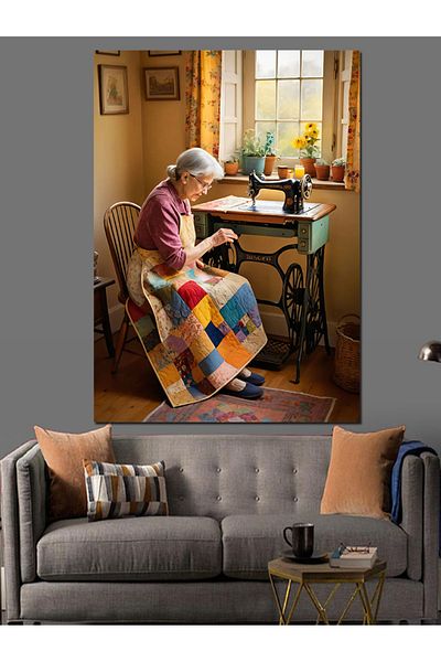 Tablomega Stitch Thorn Old Woman Διακοσμητικός Καμβάς - Ξύλινος Πίνακας MDF