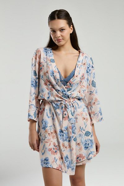 Arnetta Women's 3-Piece Dressing Gown Lace Bustier Shorts Pajama Set