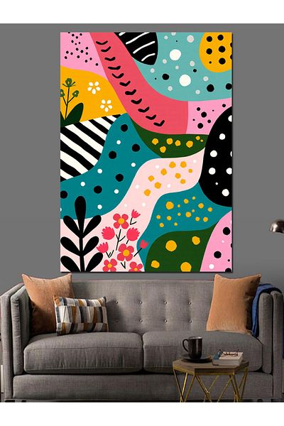 Tablomega Pânză decorativă cu model abstract colorat - pictură din lemn MDF