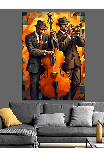 Tablomega Pânză decorativă Jazz Duo - Lemn MDF