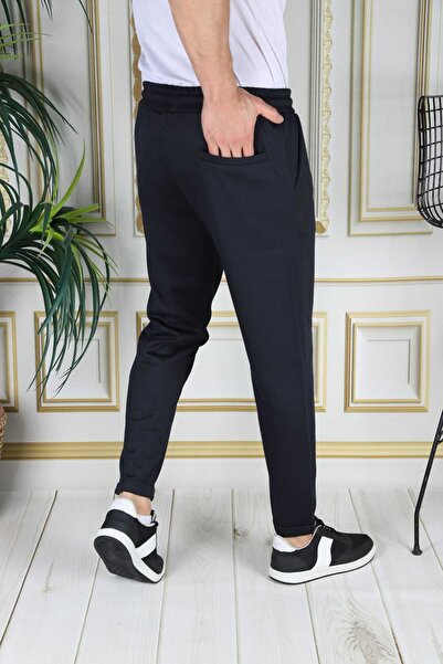 EXSPORT Pique Fabric Slimfit Comfortable Fit Double Leg Men's Trousers with Back Pocket