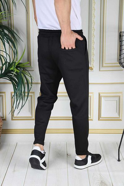 EXSPORT Pique Fabric Slimfit Comfortable Fit Double Leg Men's Trousers with Back Pocket