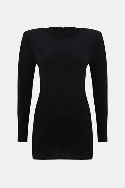 Açelya Okcu Premium Drape Detailed Padded Flexible Mini Dress