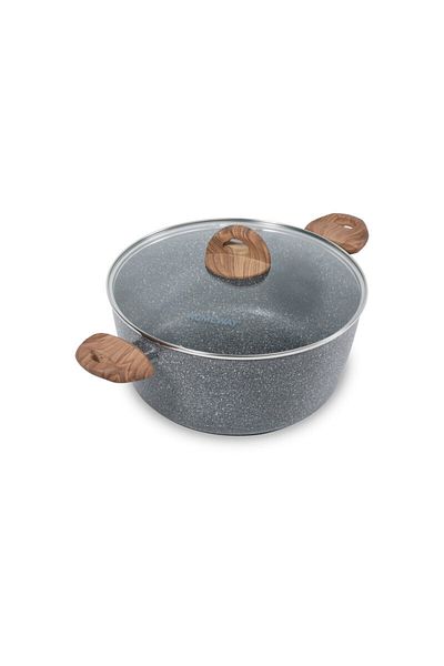 CLIKON HOMEWAY 24cm Marble Nonstick Casserole with Lid – Durable Forged Cookware for Everyday Use
