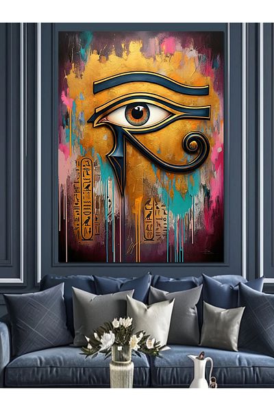 Tablomega Pânză decorativă cu design de ochi egiptean antic - Lemn MDF
