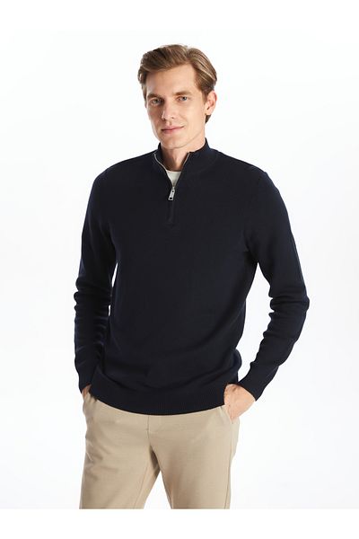LC Waikiki Stehkragen-Langarm-Strickpullover für Herren