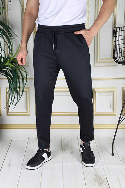 EXSPORT Pique Fabric Slimfit Comfortable Fit Double Leg Men's Trousers with Back Pocket
