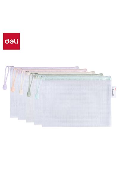 Deli A5 EF281 Zip Bag - Mesh Reinforced PVC, High Transparency