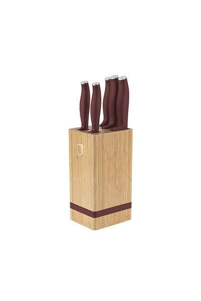 Berlinger Knife set with BAMBOO stand 6 pcs Leonardo Collection