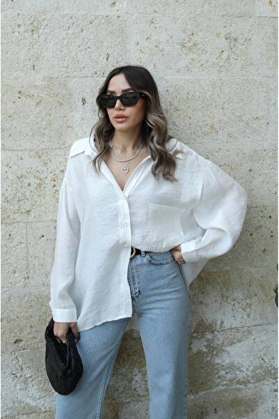 GOOGA قميص كبير الحجم بأكتاف منخفضة