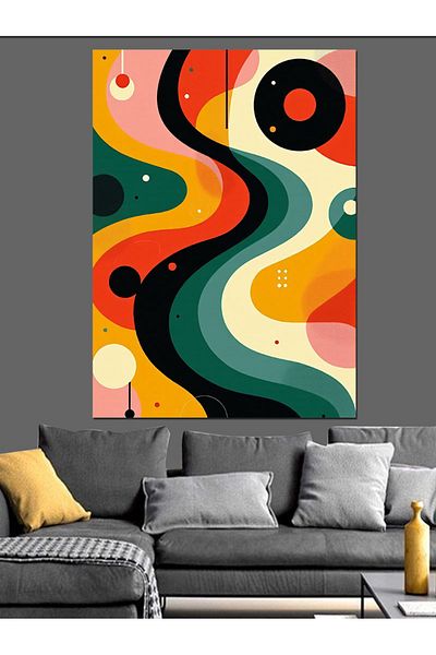 Tablomega Pânză decorativă Waves of Abstract Color - MDF Wood Table