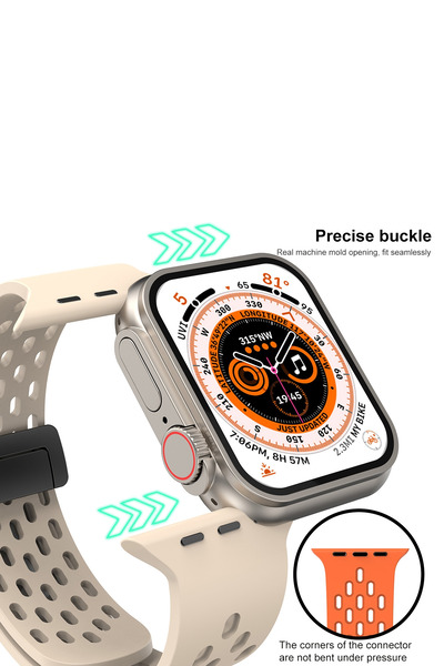 PSGT Watch Seri1/2/3/4/5/6/7/8/9/se/ultra-42/44/45/49mm - Seri10-46mm Uyumlu Silikon Kordon Nikepro