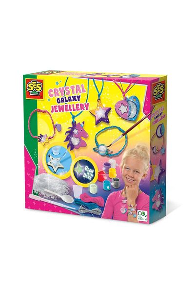 SES Creative Creative set for children - Galaxy themed crystal jewelry