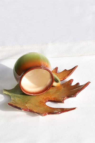 M'art Home Sipahi Sycamore Leaf Coffee Cup 150 Ml