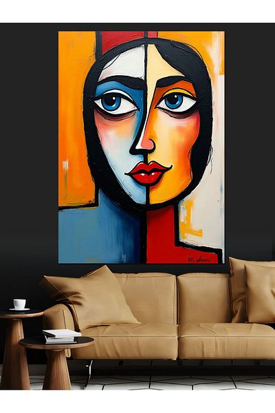 Tablomega Față abstractă și pânză decorativă de culori - pictură din lemn MDF