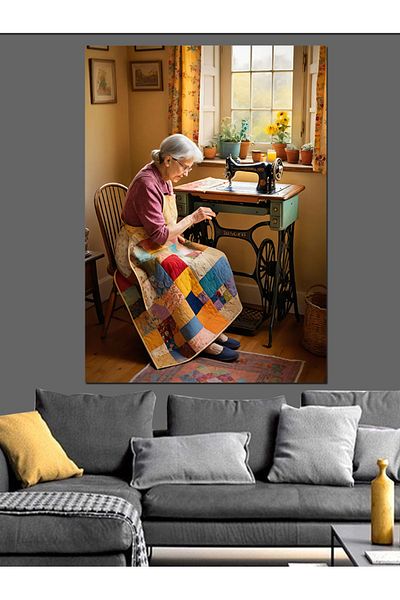 Tablomega Stitch Thorn Old Woman Διακοσμητικός Καμβάς - Ξύλινος Πίνακας MDF
