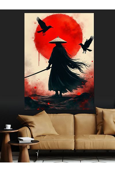 Tablomega Pânză decorativă pentru femei Red Sun Warrior - Lemn MDF
