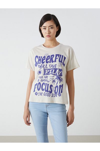 LC Waikiki Tricou de damă cu imprimeu cu gât crew