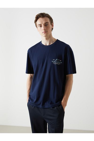 LC Waikiki LCW ECO Rundhalsausschnitt Kurzarm bedrucktes gekämmtes Herren-T-Shirt