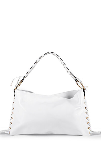 minebag Geantă de umăr Texas pentru femei cu mâner tricotat și detaliu de pan...