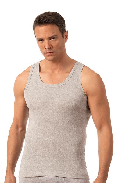 ÖZKAN underwear Özkan 0113 6 Pack Men's 100% Cotton Flexible Soft Rib Thick Strap Undershirt