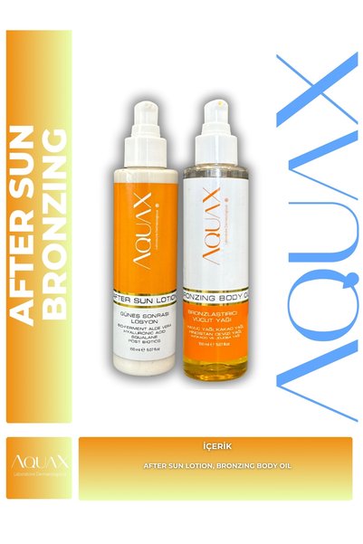AquaX مجموعة زيت برونزي وزيت متين من After Sun مكونة من قطعتين