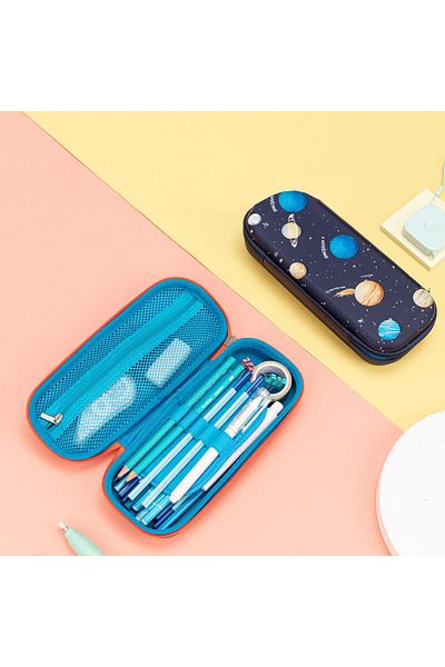 Deli Oval Pencil Case With Compartment Rigid Spaceship