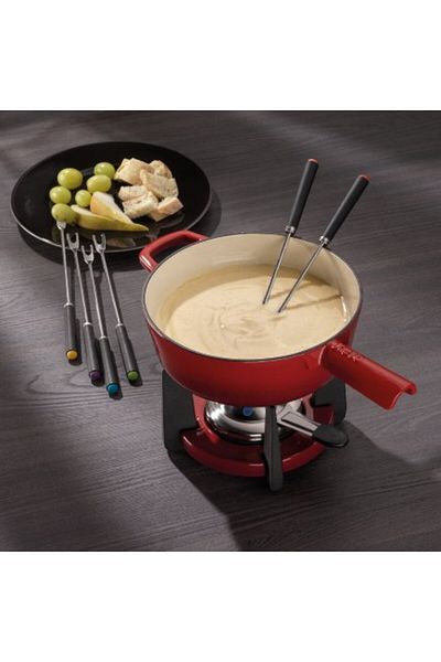 KELA Keck Lang CALIDO cast iron cheese fondue set 1.8 l red
