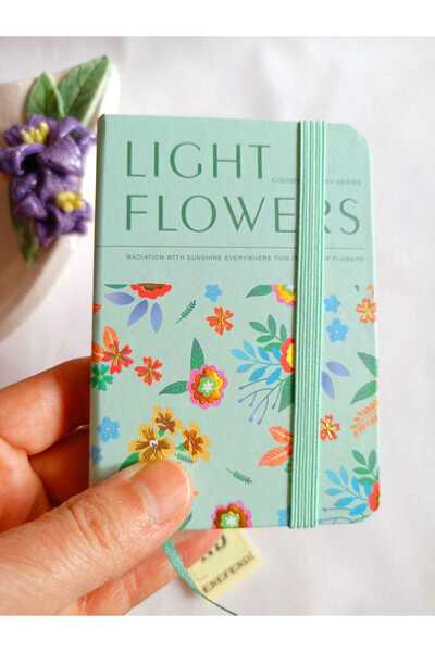 ENEFENDİ Notebook Note Memory Gift Girl Child Young Striped 80 Sheets A7 Pocket Size Patterned Elastic Closure Green