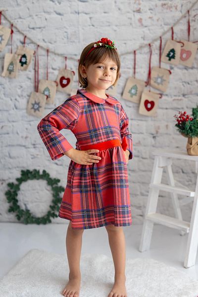 Zeyland Rochie pentru fete cu model în carouri cu tematică de Crăciun