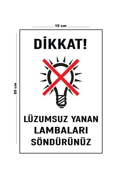 Lucena Metal Attention Extinguish Burning Lamps Unnecessary 15 cm X 20 cm Warning Sign Direction Sign