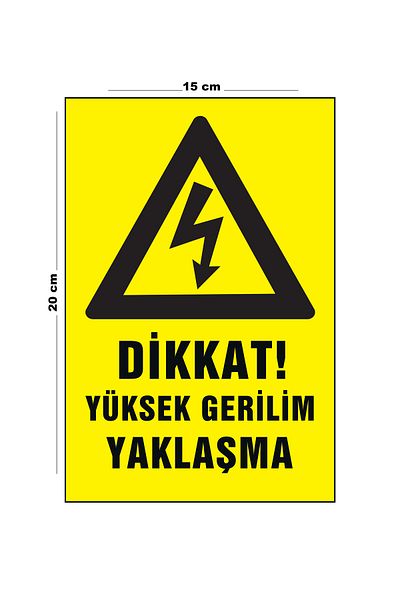Lucena Metal Caution High Voltage Approach 15 cm X 20 cm Warning Sign Directional Sign