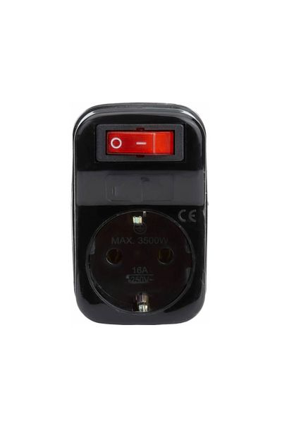 DeftHike Single Current Protected Switch Socket 16A 250V, Max 3500W Overload Protection (Black)