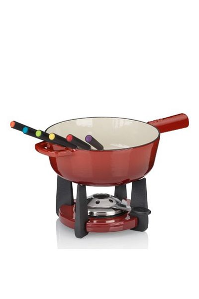 KELA Keck Lang CALIDO cast iron cheese fondue set 1.8 l red