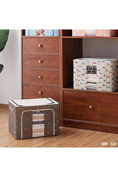 Flippy Foldable Storage Box, Flippy, 24 L, Oxford Canvas, 40x30x20 cm, Front Window, 2-Way Zipper Access Do