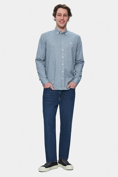 UCLA Jackson Gray Oxford Embroidery Standard Fit Men's Shirt